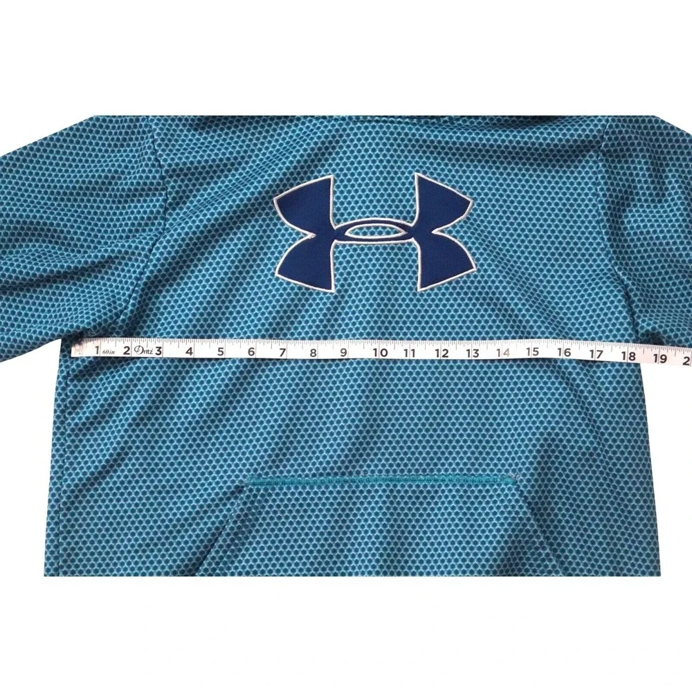 UNDER ARMOUR Youth Sz L Loose Sweatshirt Outdoor‎ Sports Geometric Blue Hoodie